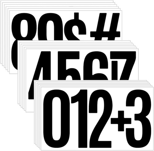 Fogli numeri adesivi - 18, grandi